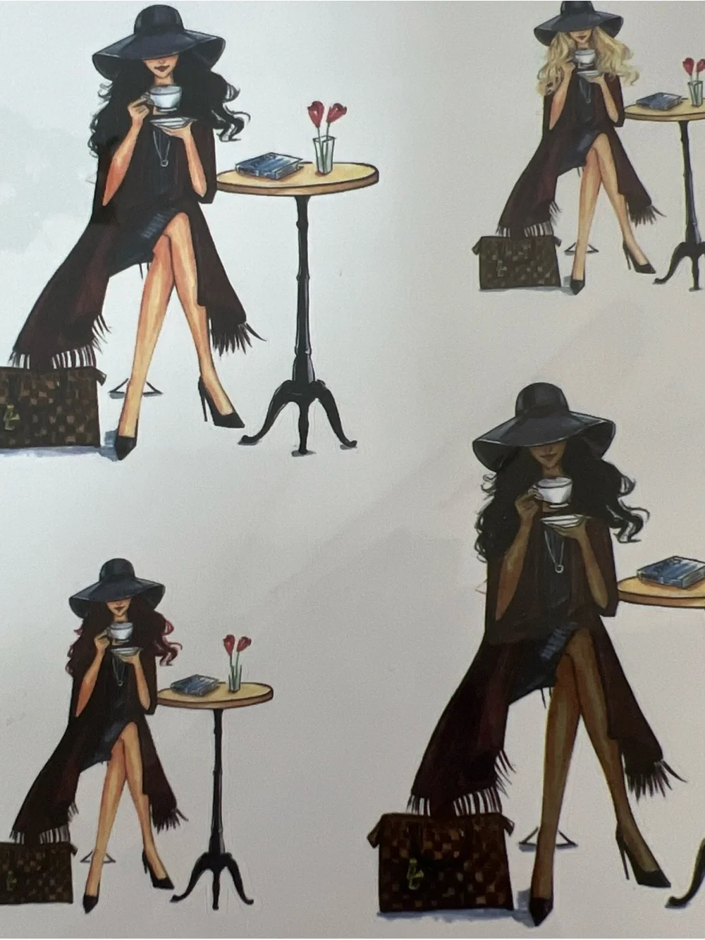 Rongrong Fashion Girl Vault Lady Latte Sticker Sheet Planner New